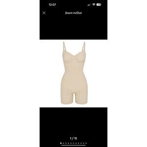 NWOT Skims Sand Seamless Sculpt Mid Thigh Bodysuit Size xs